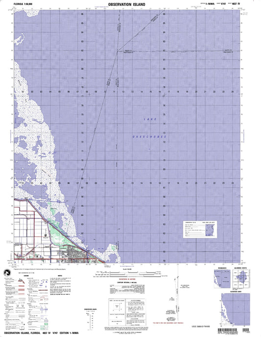 Observation Island Florida Military 1:50,000 Map