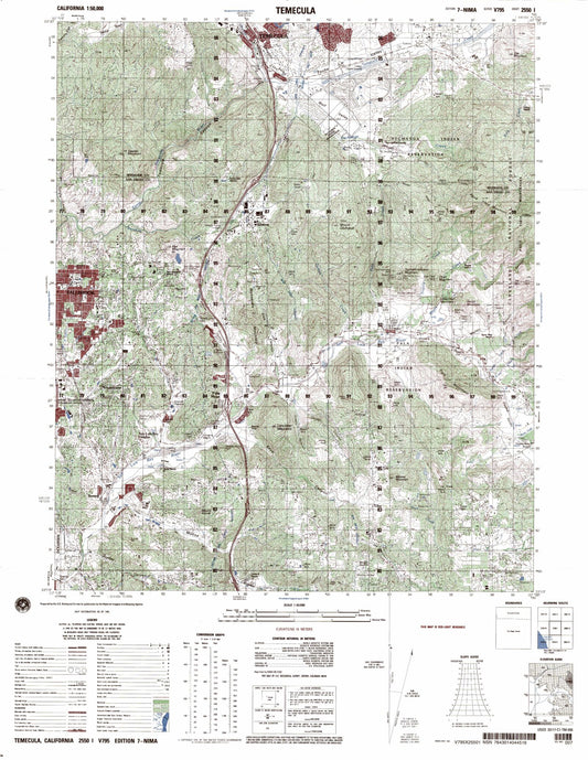 Oceanside California Military 1:50,000 Map