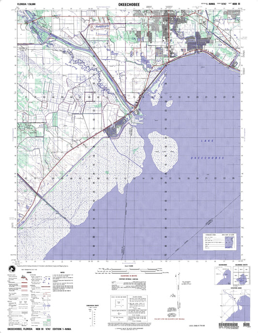 Okeechobee Florida Military 1:50,000 Map