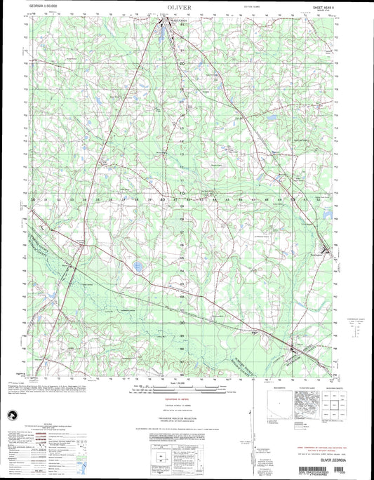 Oliver Georgia Military 1:50,000 Map