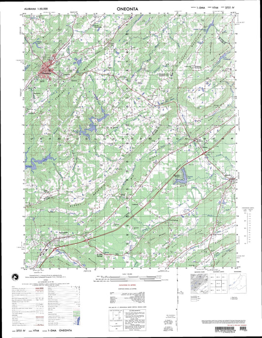 Oneonta Alabama Military 1:50,000 Map