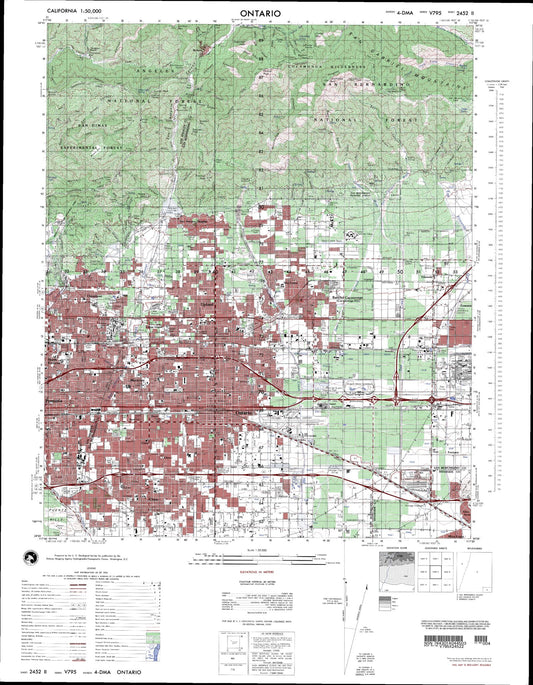 Ontario California Military 1:50,000 Map