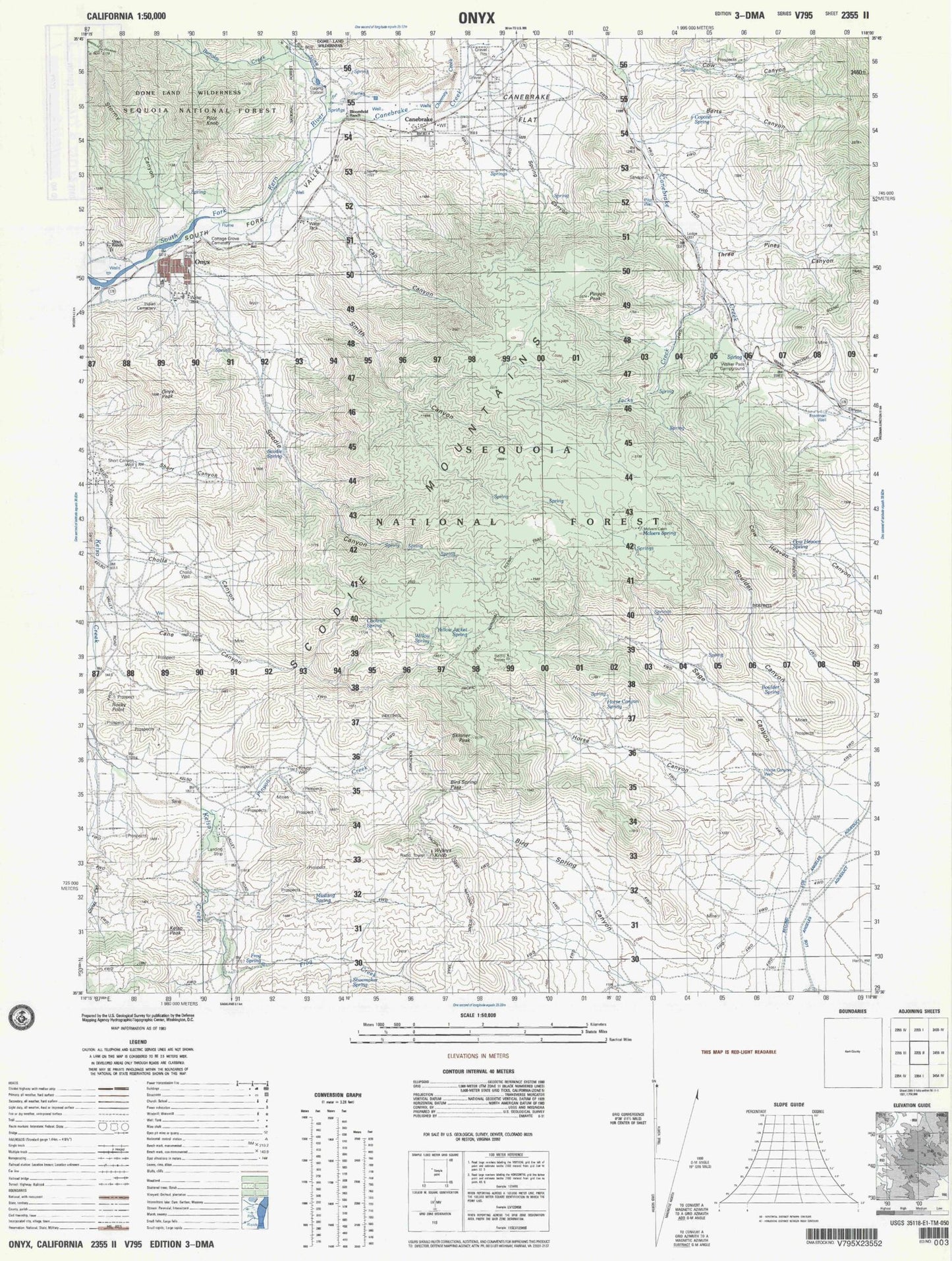 Onyx California Military 1:50,000 Map