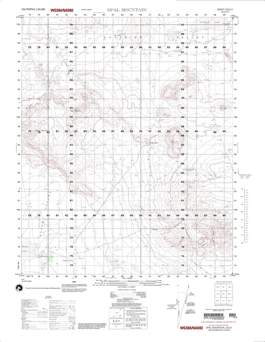 Opal Mountian California Military 1:50,000 Map