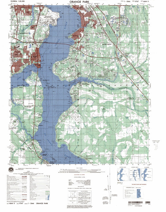 Orange Park Florida Military 1:50,000 Map