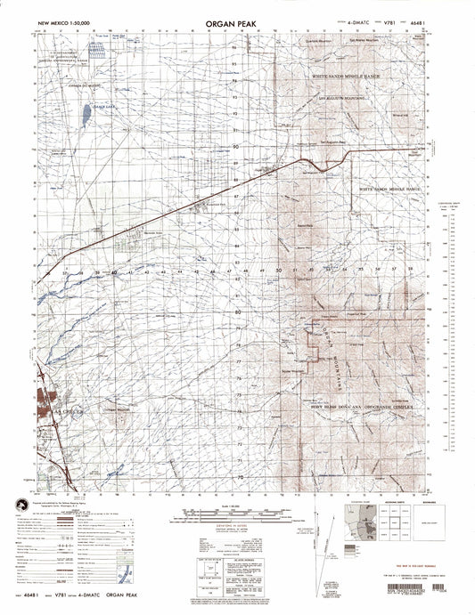 Organ Peak New Mexico Military 1:50,000 Map