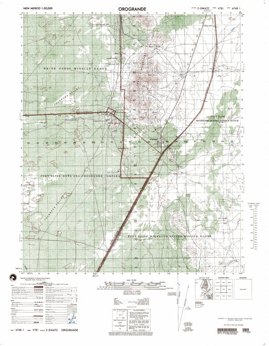 Orogrande New Mexico Military 1:50,000 Map