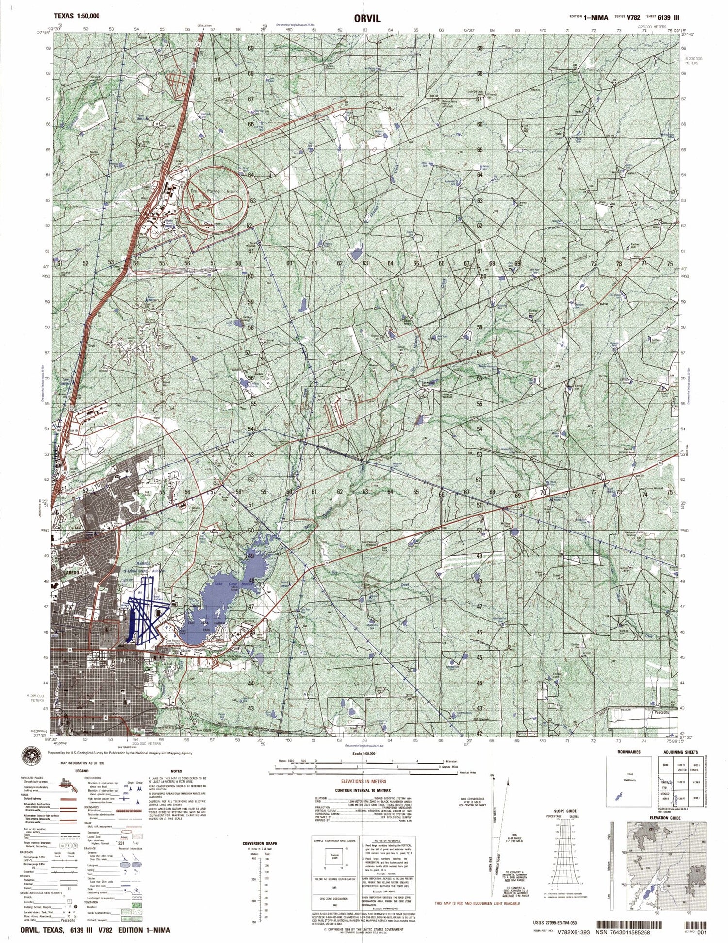 Orvil Texas Military 1:50,000 Map