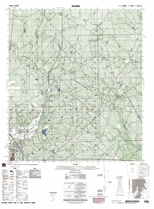 Paloma Texas Military 1:50,000 Map