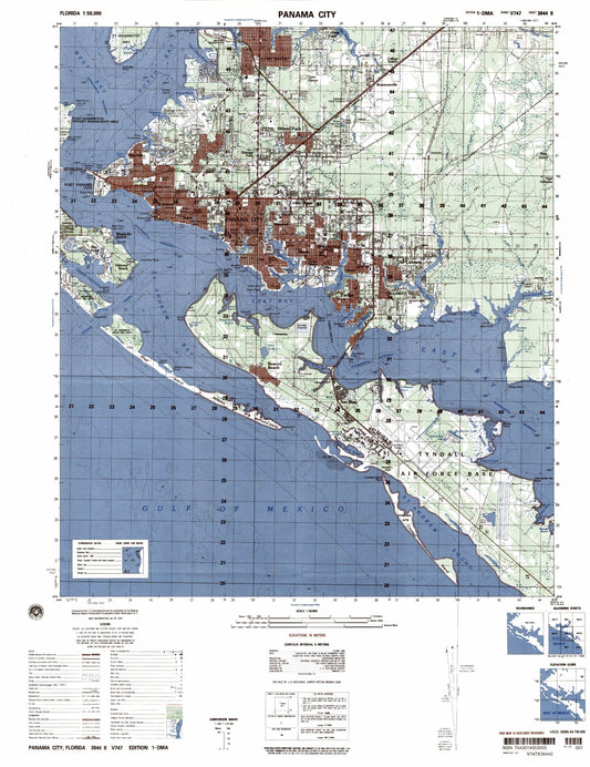 Panama City Florida Military 1:50,000 Map