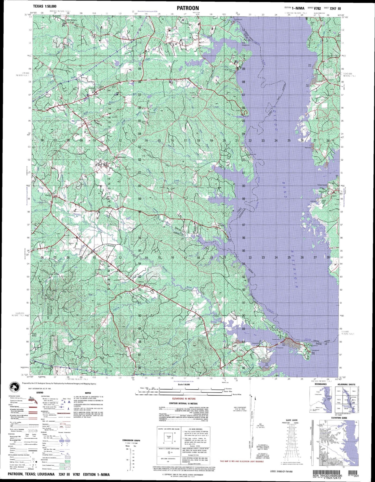 Patroon Louisiana Military 1:50,000 Map