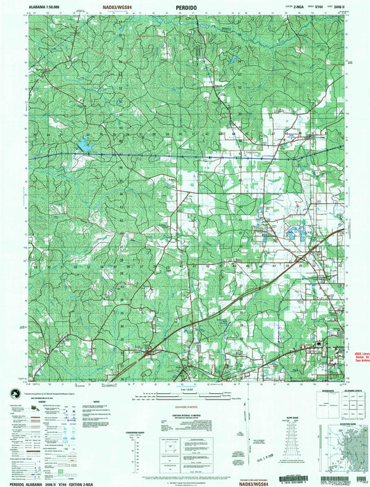 Perdido Alabama Military 1:50,000 Map