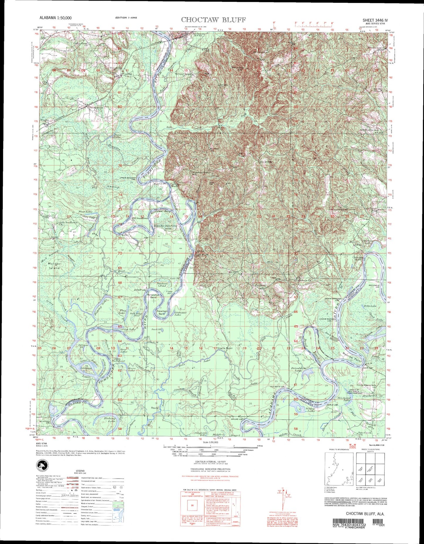 Perdido Florida Military 1:50,000 Map