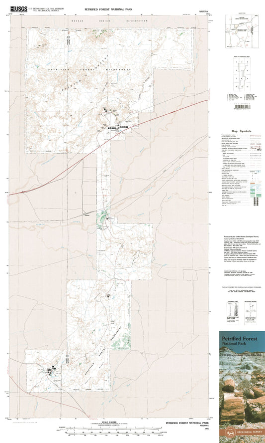 Petrified Forest National Park Arizona Military 1:50,000 Map