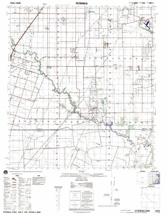 Petronila Texas Military 1:50,000 Map