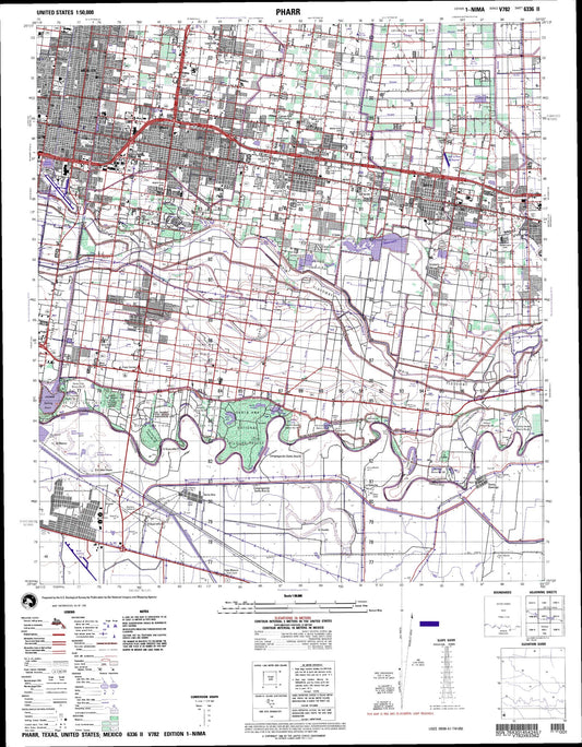 Pharr Texas Military 1:50,000 Map