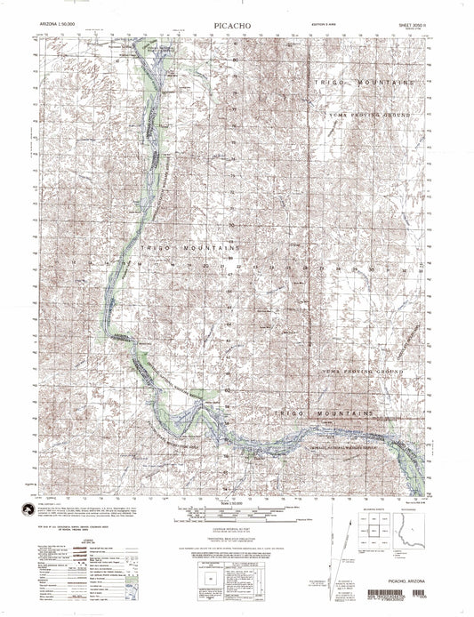 Picacho Arizona Military 1:50,000 Map