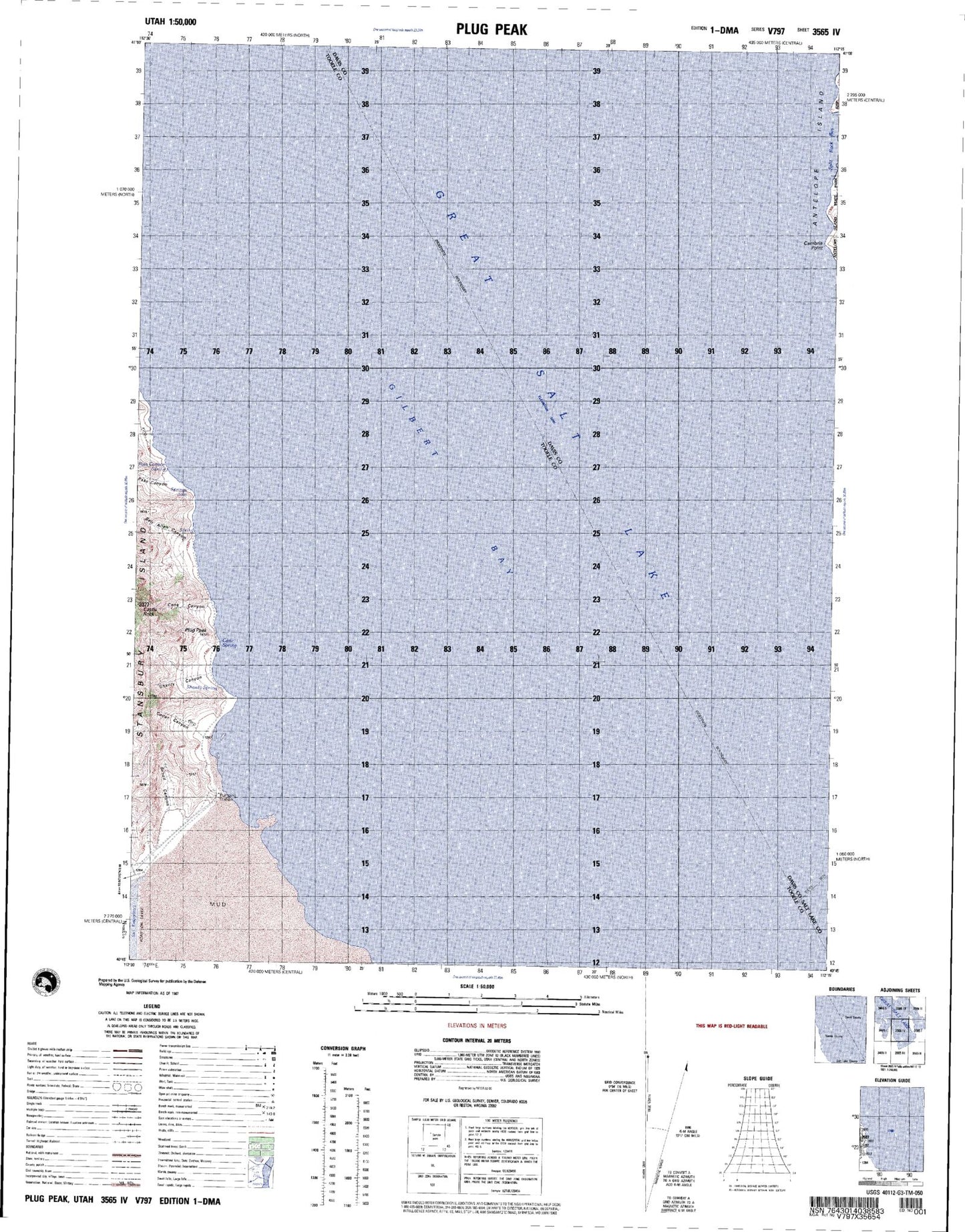 Plug Peak Utah Military 1:50,000 Map