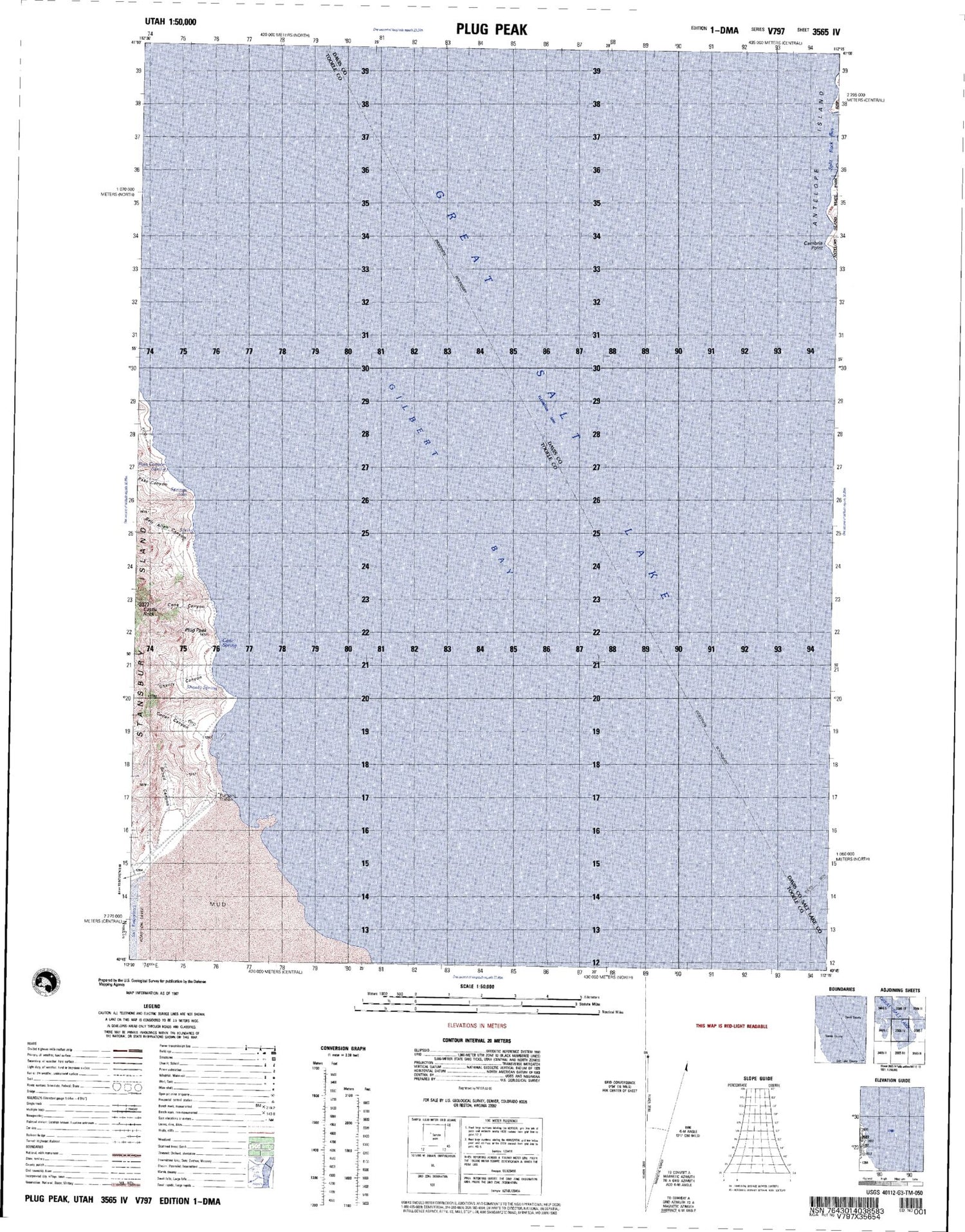 Plug Peak Utah Military 1:50,000 Map