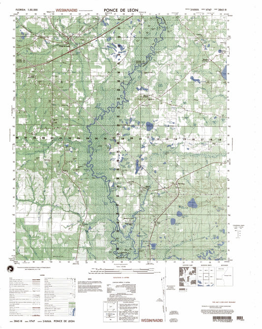 Ponce De Leon Florida Military 1:50,000 Map