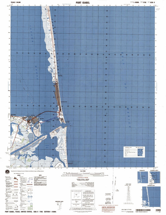 Port Isabel Texas Military 1:50,000 Map