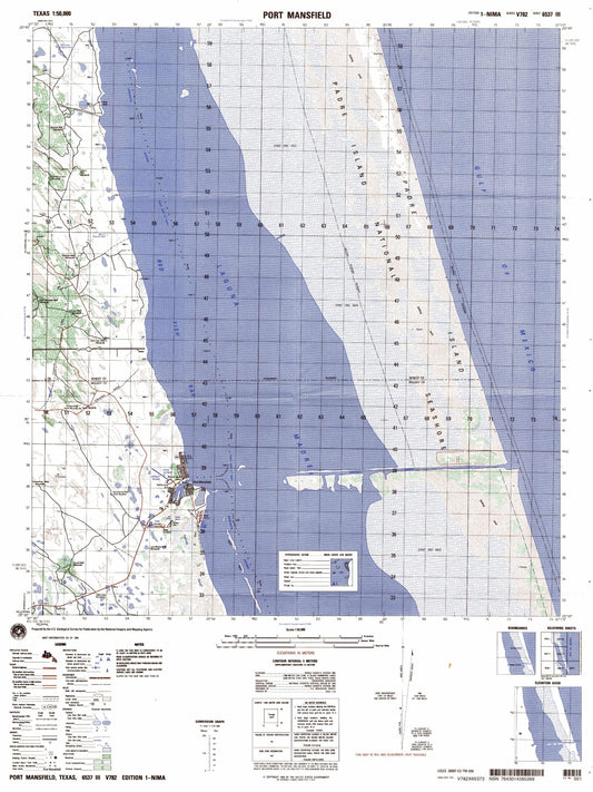 Port Mansfield Texas Military 1:50,000 Map