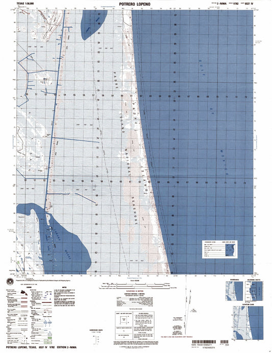 Potrero Lopeno Texas Military 1:50,000 Map