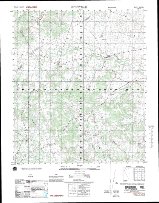 Pottsville Texas Military 1:50,000 Map