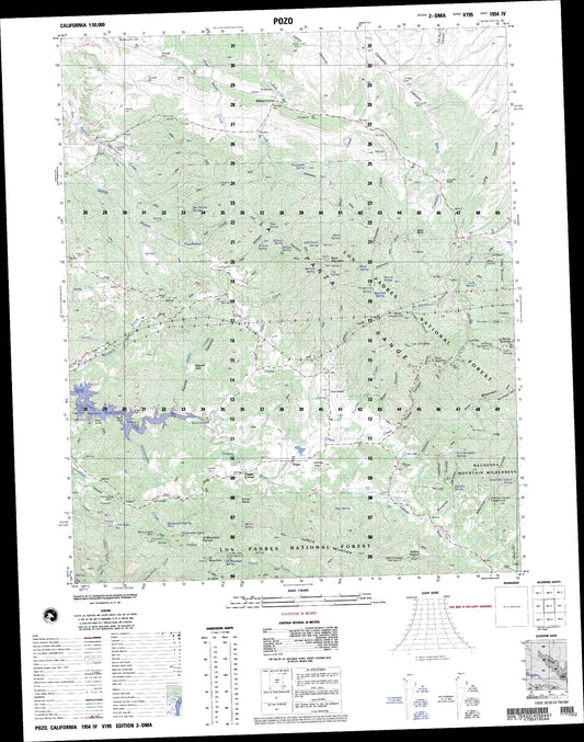 Pozo California Military 1:50,000 Map