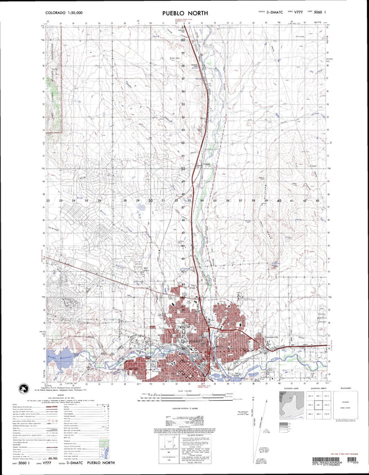 Pueblo North Colorado Military 1:50,000 Map