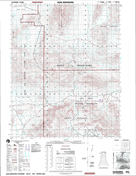 Quail Mountains California Military 1:50,000 Map