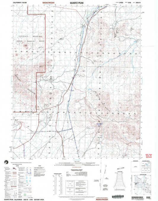 Quartz Peak California Military 1:50,000 Map