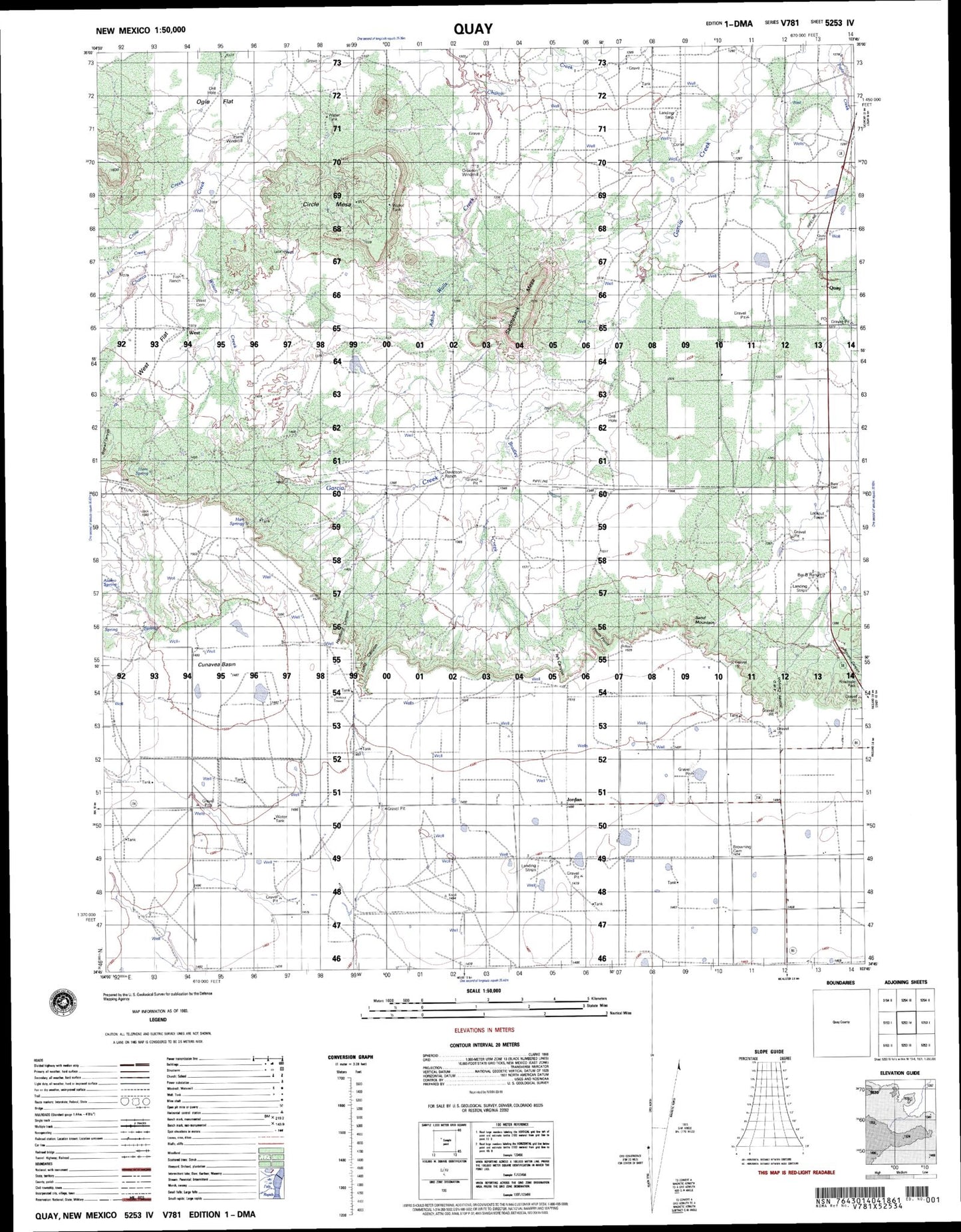 Quay New Mexico Military 1:50,000 Map