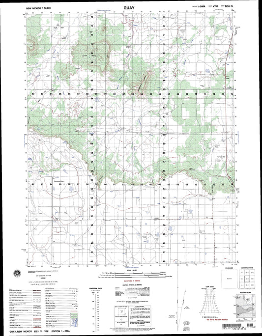 Quay New Mexico Military 1:50,000 Map