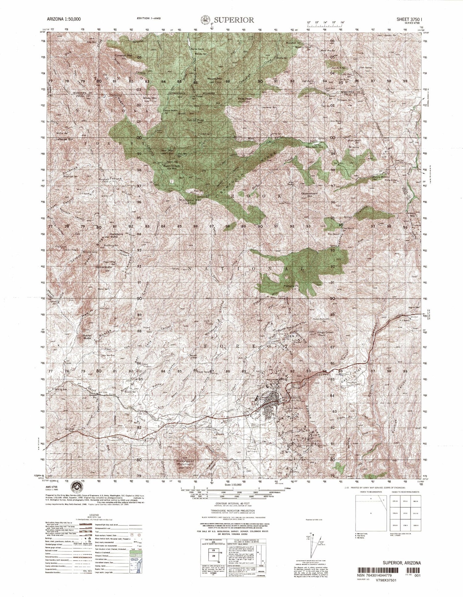 Quitobaquito Springs Arizona Military 1:50,000 Map