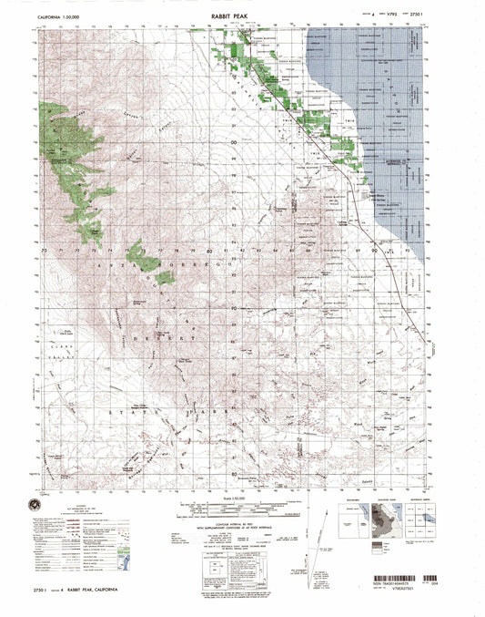 Rabbit Peak California Military 1:50,000 Map