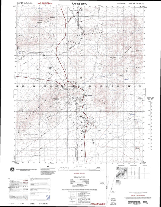 Randsburg California Military 1:50,000 Map