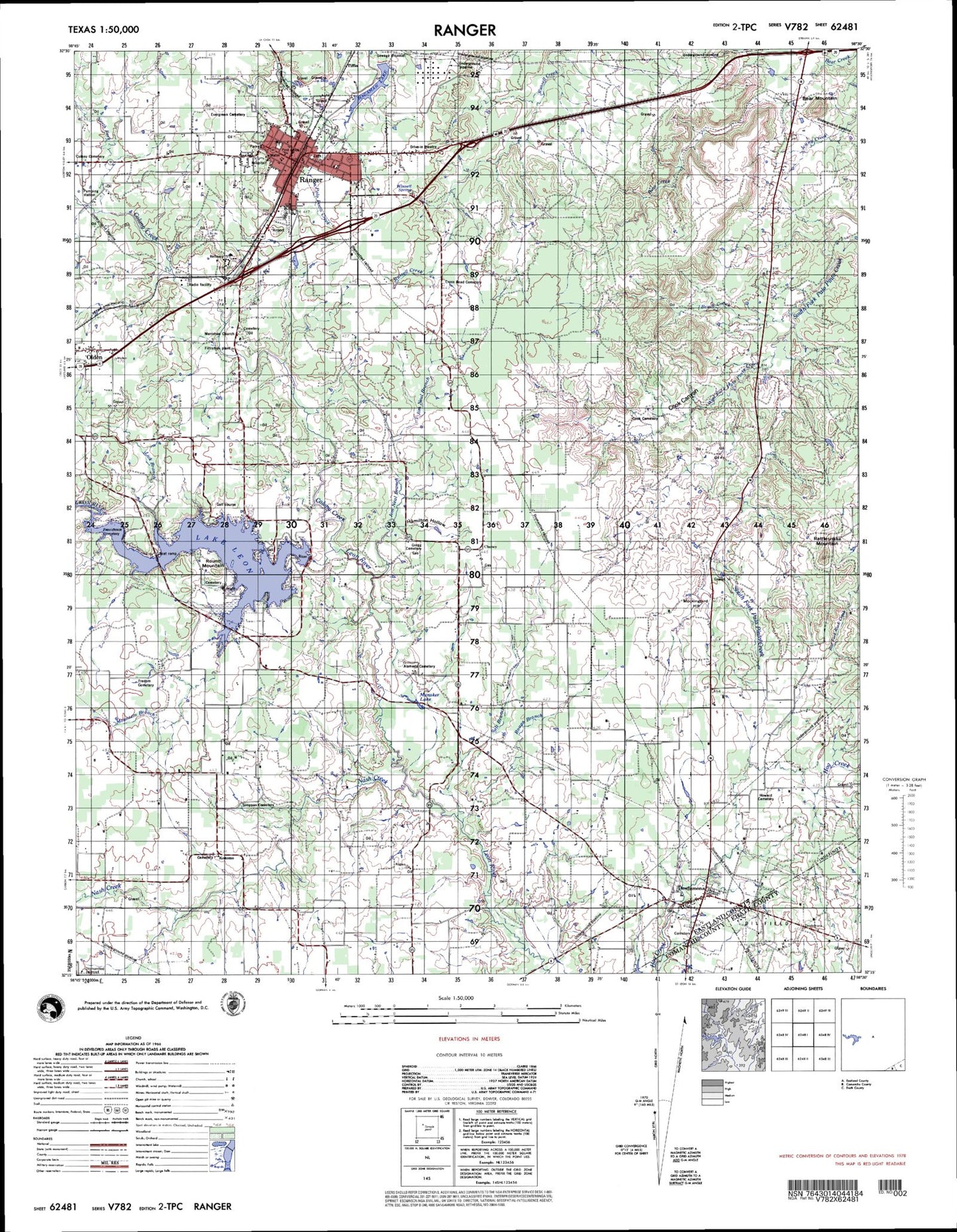 Ranger Texas Military 1:50,000 Map