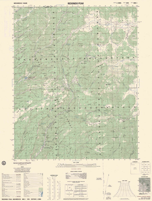 Redondo Peak New Mexico Military 1:50,000 Map