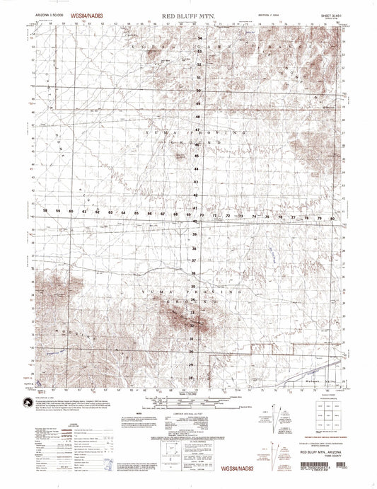 Red Bluff Mountain Arizona Military 1:50,000 Map