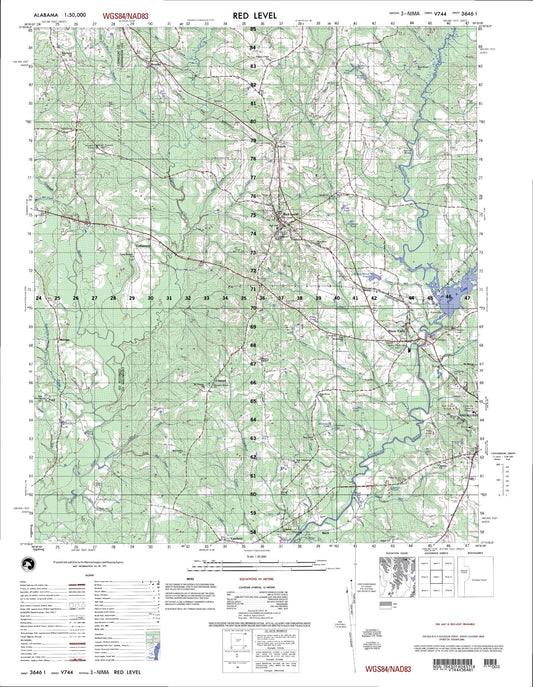 Red Level Alabama Military 1:50,000 Map