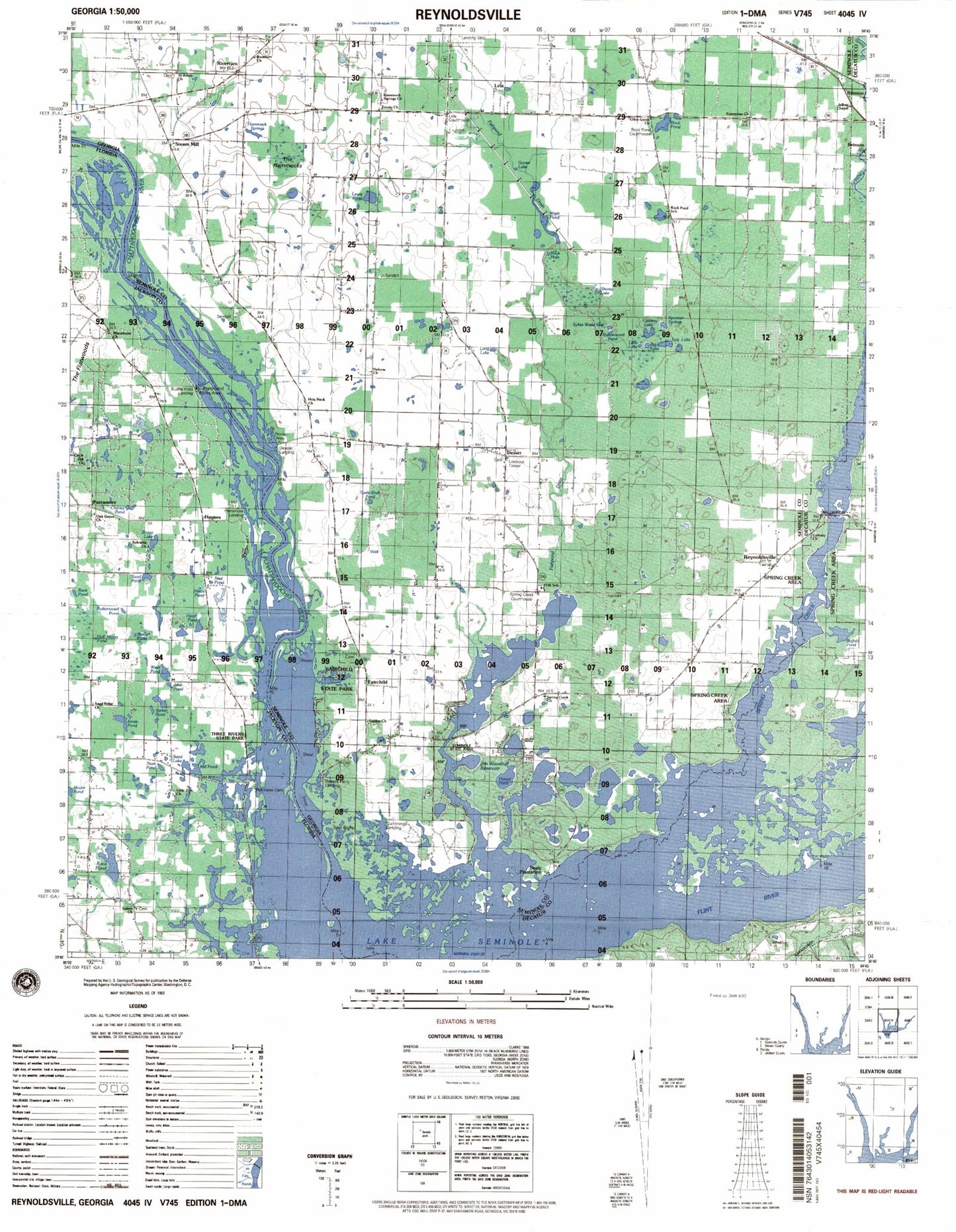 Reynoldsville Georgia Military 1:50,000 Map