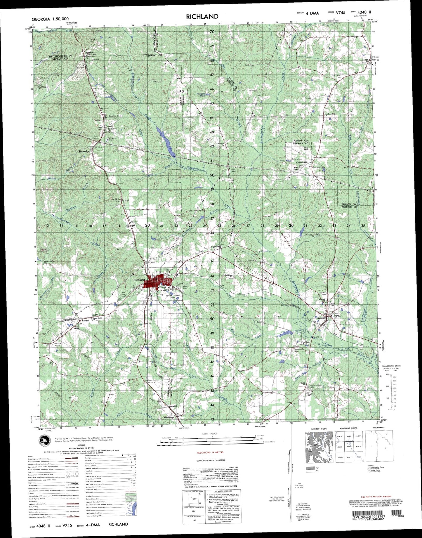 Richland Georgia Military 1:50,000 Map