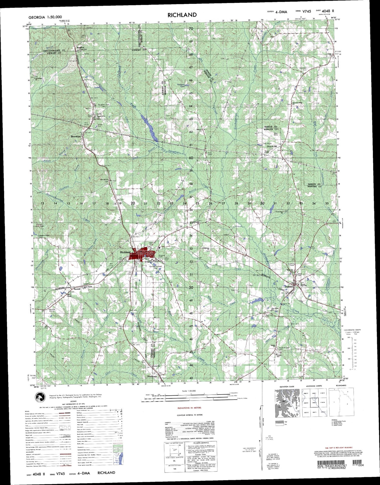 Richland Georgia Military 1:50,000 Map