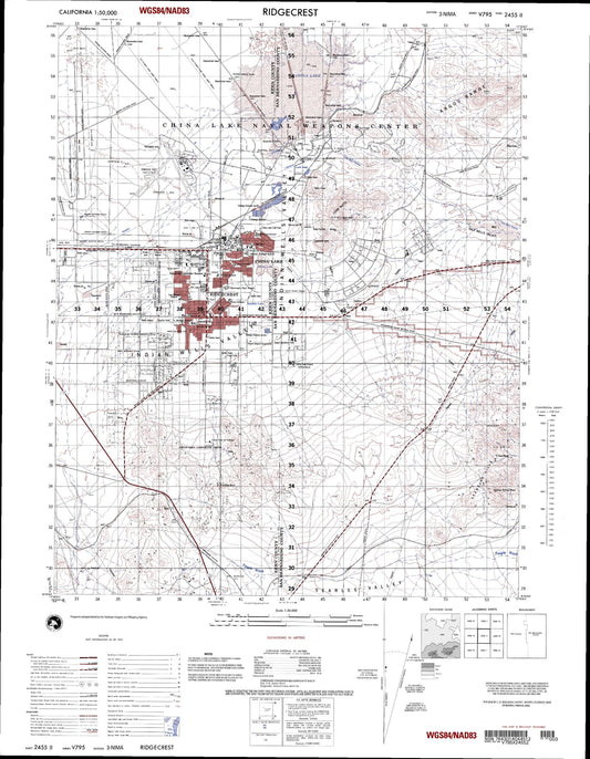 Ridgecrest California Military 1:50,000 Map