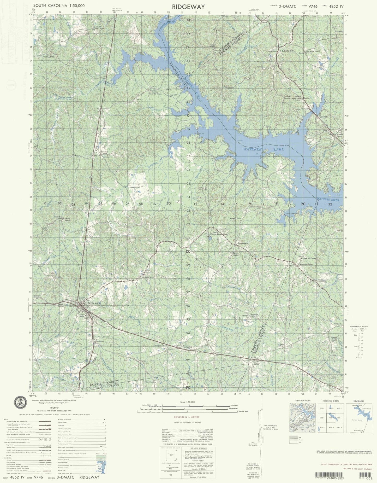 Ridgeway South Carolina Military 1:50,000 Map