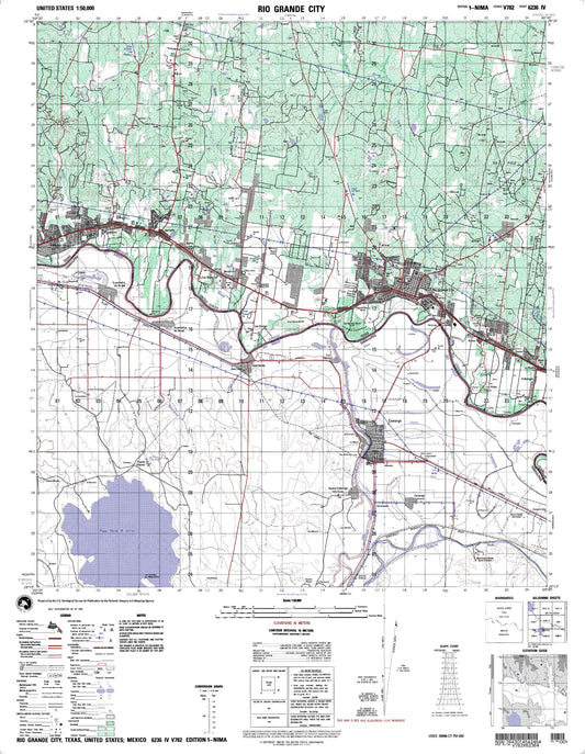 Rio Grande City Texas Military 1:50,000 Map