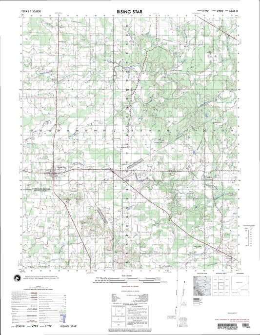 Rising Star Texas Military 1:50,000 Map