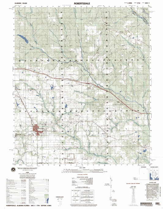 Robertsdale Alabama Military 1:50,000 Map