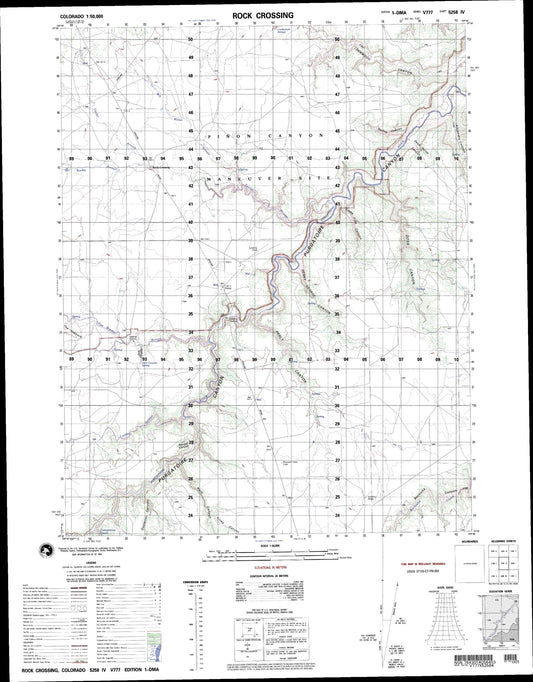 Rock Crossing Colorado Military 1:50,000 Map